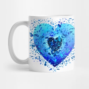 Shattering Ice Blue Heart Mug